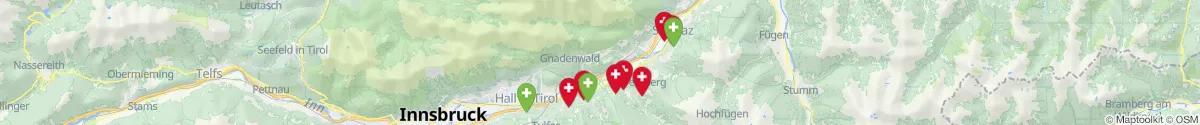 Kartenansicht für Apotheken-Notdienste in der Nähe von Weer (Schwaz, Tirol)